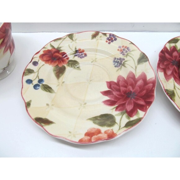 Noble Excellence Splendor Set Of 2 Floral Cups And 2 Saucers - Picture 8 of 10